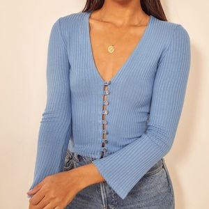 Blue Reformation Gellar Knit Top, XS